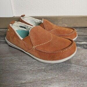 Spenco Women’s 5.5 Suede Shearling Lined Slip On Comfort Shoes Orthotic